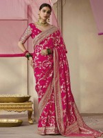 Rani Pink Dola Viscose Silk Saree